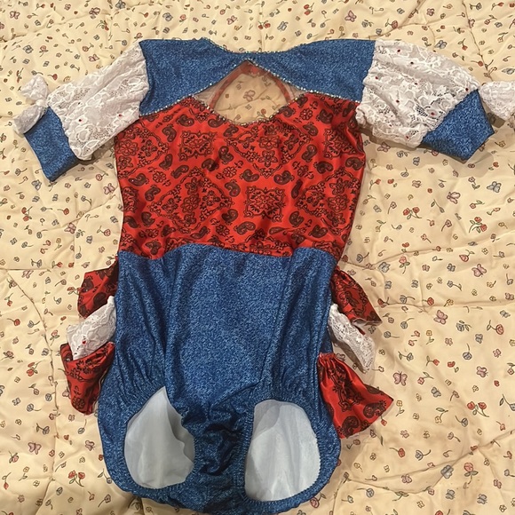 This is a custom costume it’s red with white and blue it’s made for dance - Picture 2 of 4